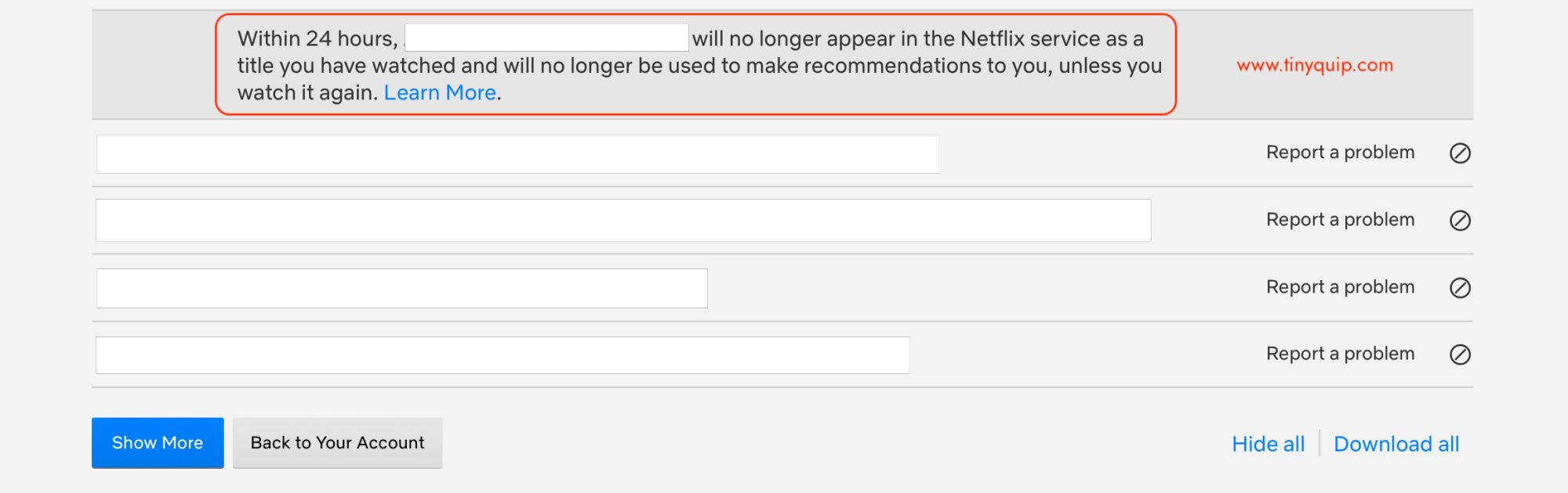 Remove shows and movies from Netflix history