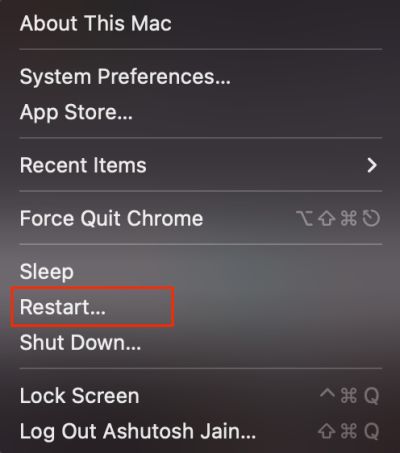 Restart your Mac