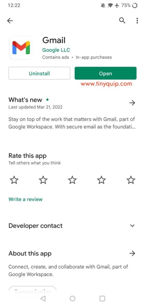 Gmail app on Android