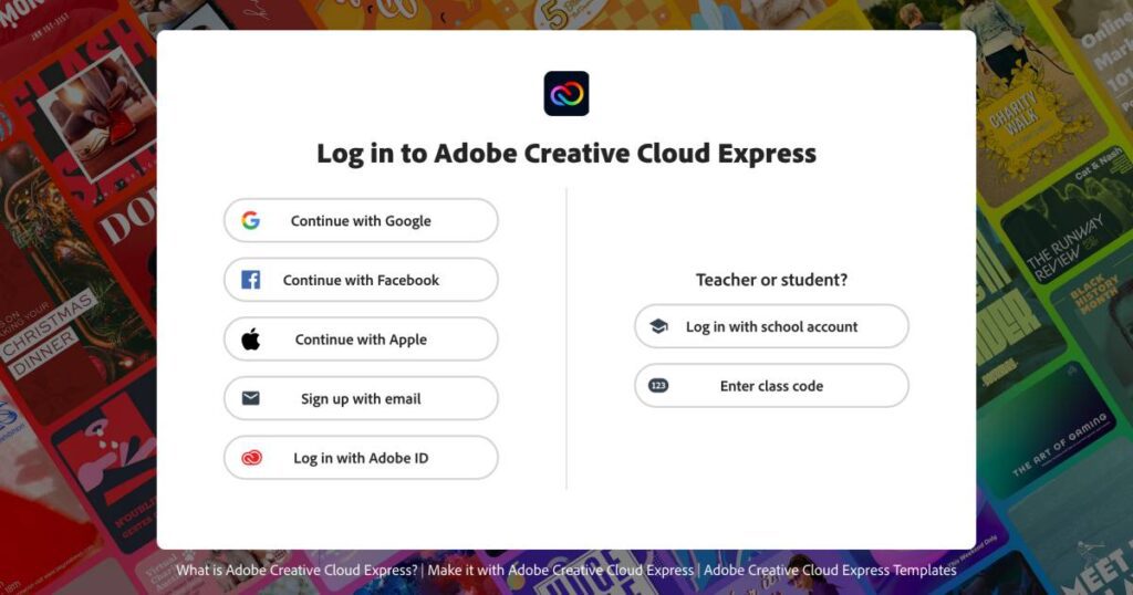 Setting up Account on Adobe Express
