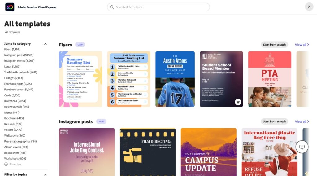 Ready to Use Templates on Adobe Express