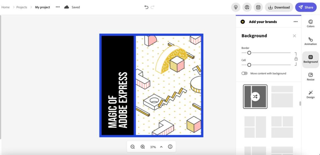 Background Options on Adobe Express