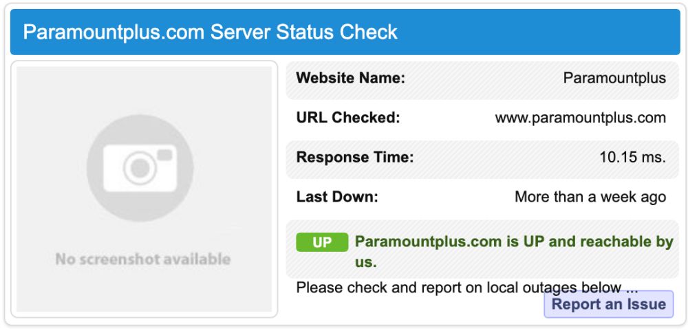 Are Paramount Servers Down