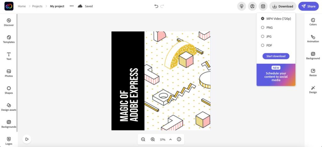 Download Social Media Posts on Adobe Express