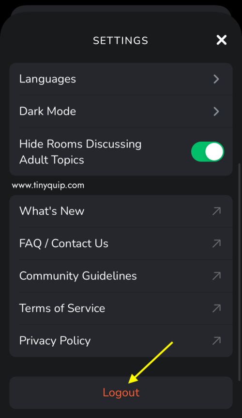 Logout of Clubhouse