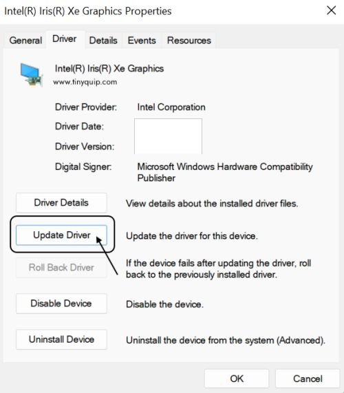 Update Graphics Driver and Display Adapter