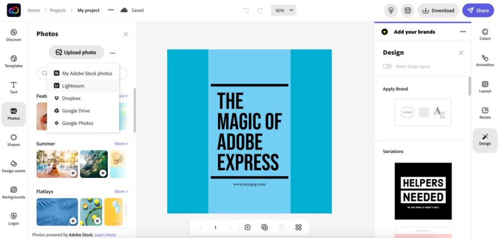 Use Adobe Stock Photos for Free using Adobe Express