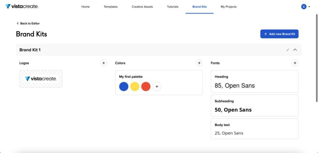 Brand Kits on VistaCreate