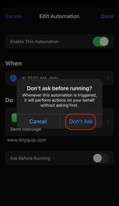Schedule WhatsApp Messages on iPhone