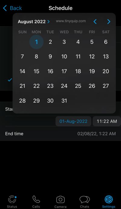 Adjust time and date on WhatsApp Business to Schedule Messages