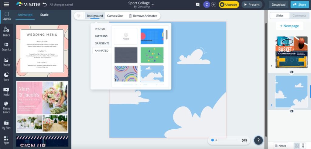Adding background in graphics designs