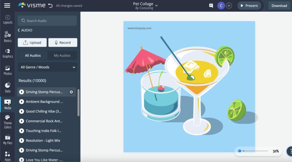 How to add music to visme designs