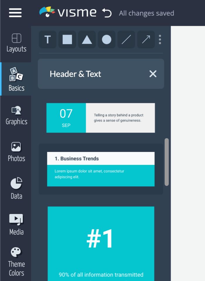 How to add text on Visme Design Editor