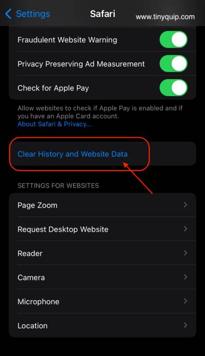Clear iPhone Cache Data