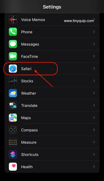 Clearing cache on iPhone