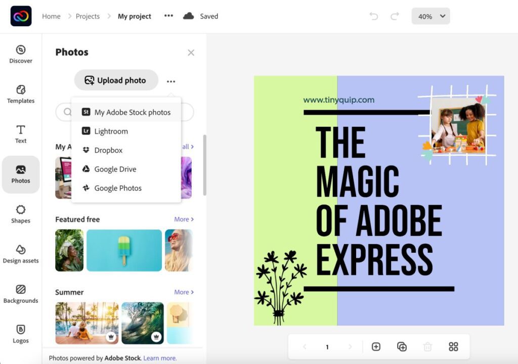 Stock photos and videos on Adobe Express
