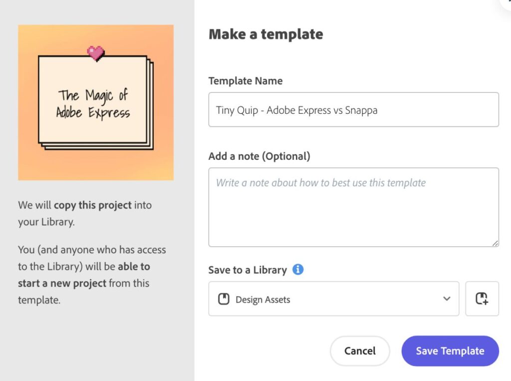 Creating templates on Adobe Express