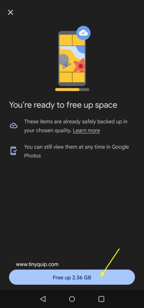 Free up space on Android and iOS Google Photos