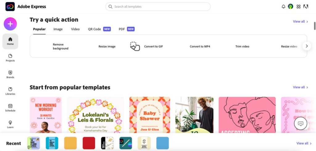 Adobe Express social media graphics tools