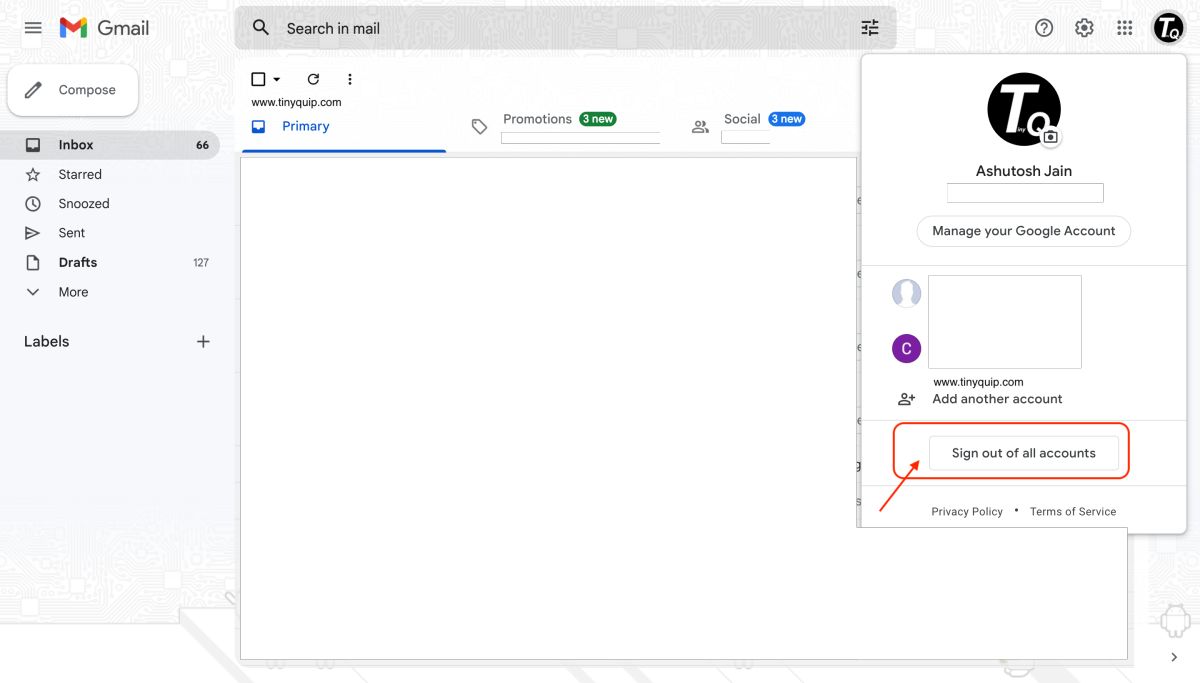 Sign Out of Gmail Account