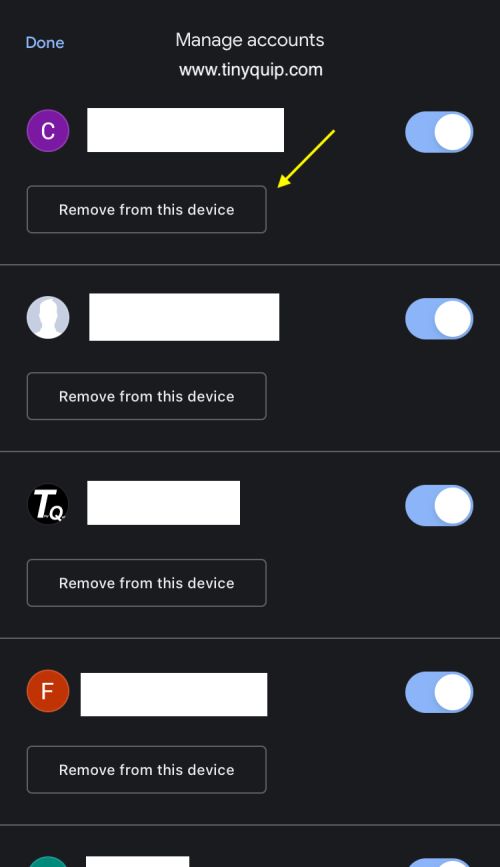 Remove Gmail Account from a Device