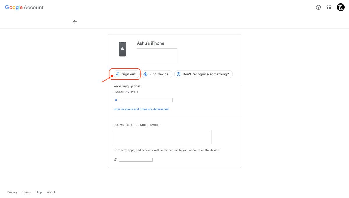 Log Out of Google from All Devices