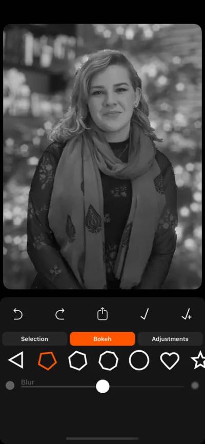 Blur bokeh effect in photo background