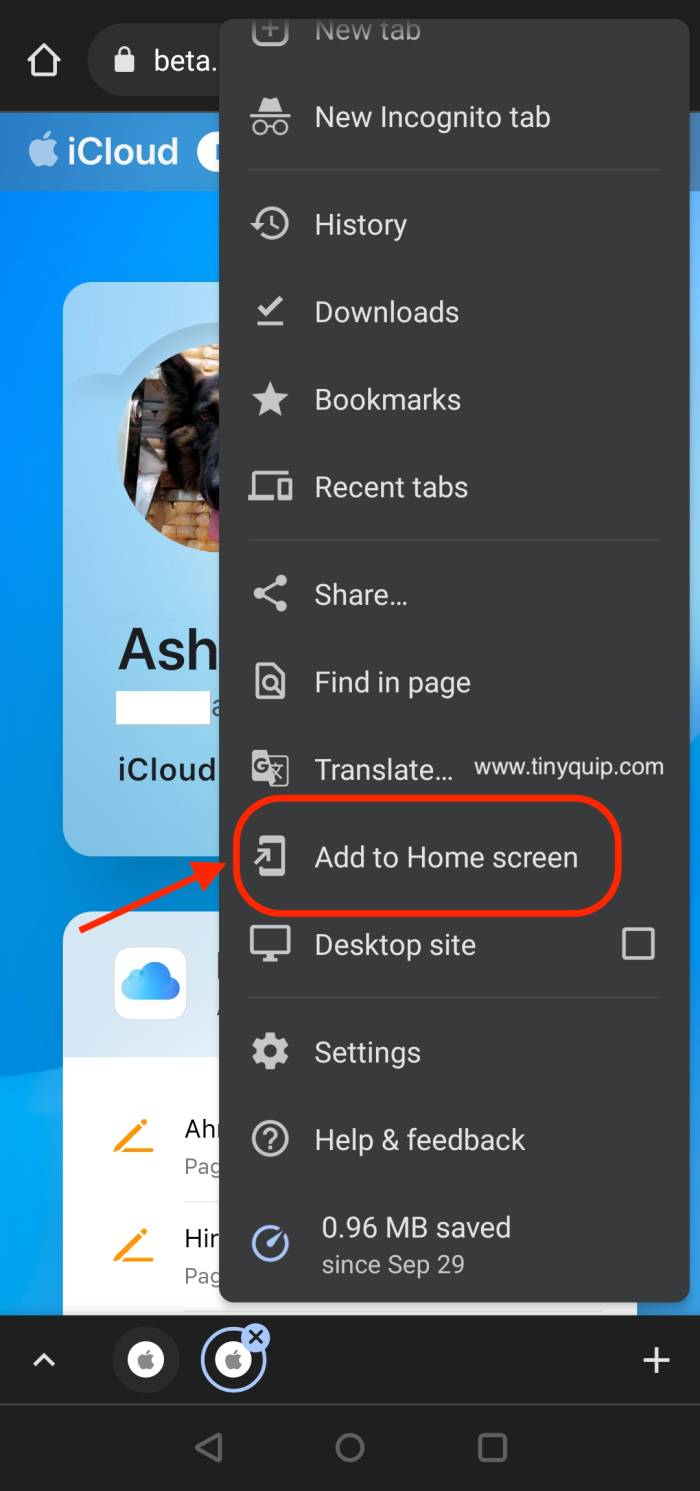 Use iCloud as an App on Android