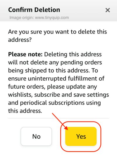Remove Amazon Address using the Amazon App