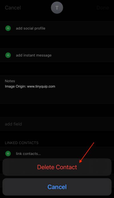 Delete contacts from iPhone device