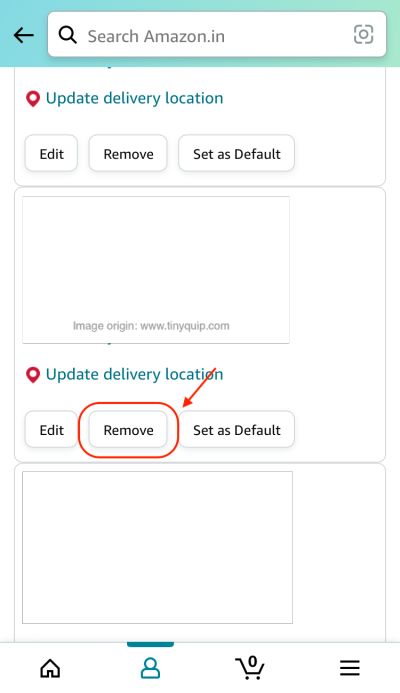 Delete Amazon Address using the Amazon App
