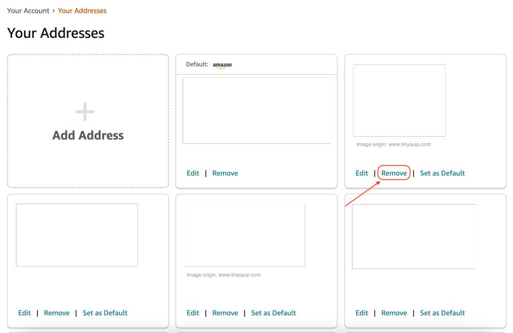 Delete an Address from Amazon account