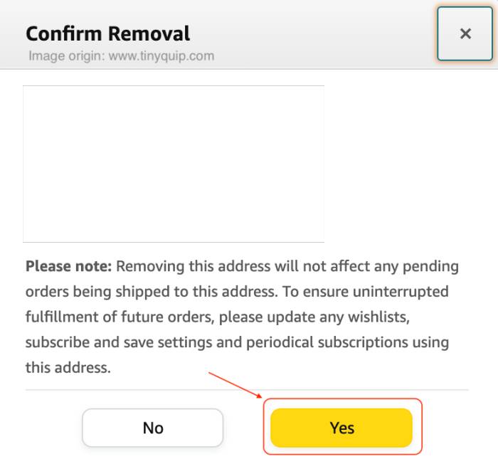 Delete an Address from Amazon account