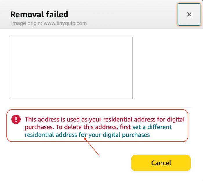 Remove residential address for digital purchases on Amazon