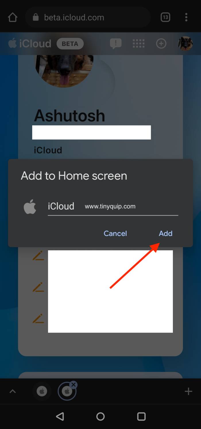 Use iCloud app on Android
