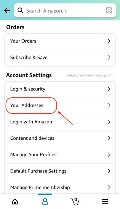 Your Addresses on Amazon
