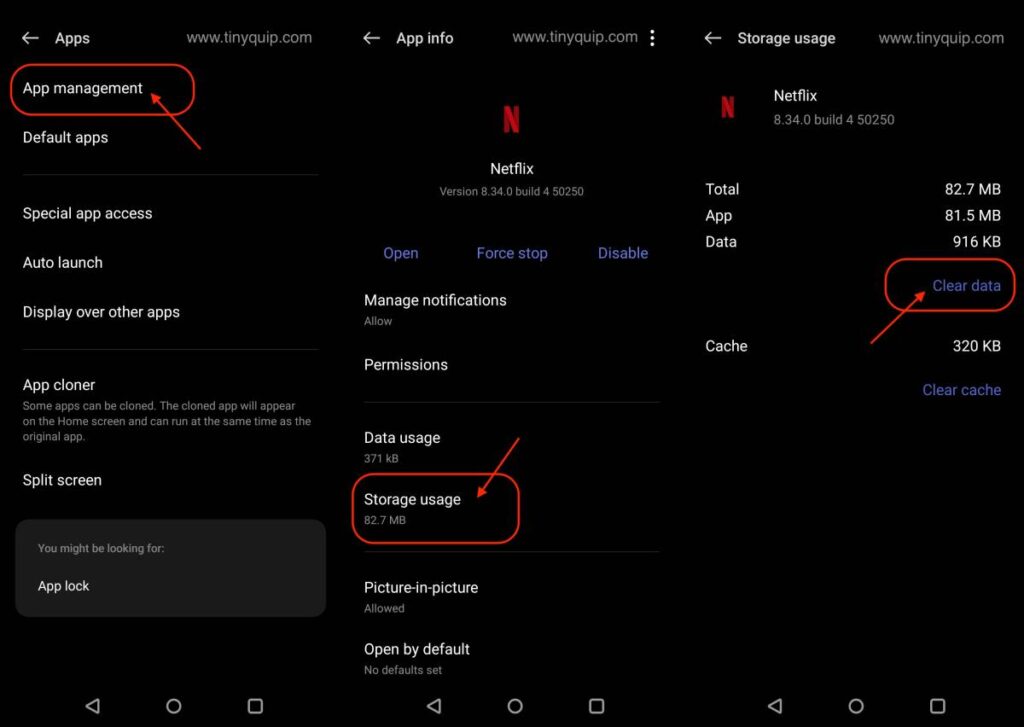 Clear App Data on Android