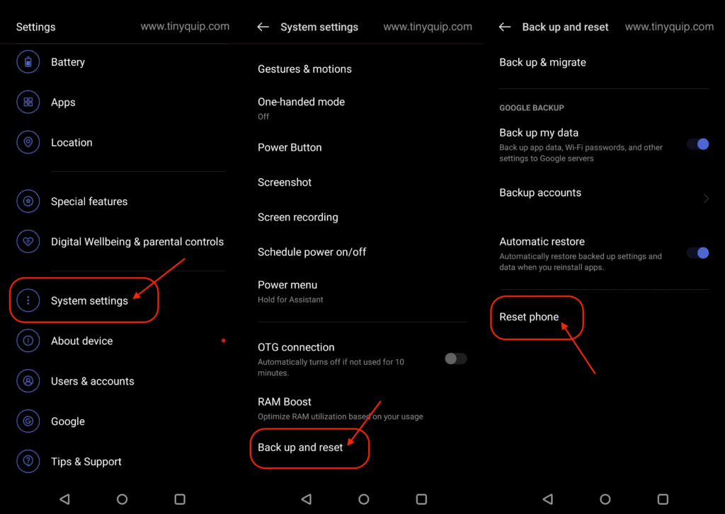 Factory reset your Android