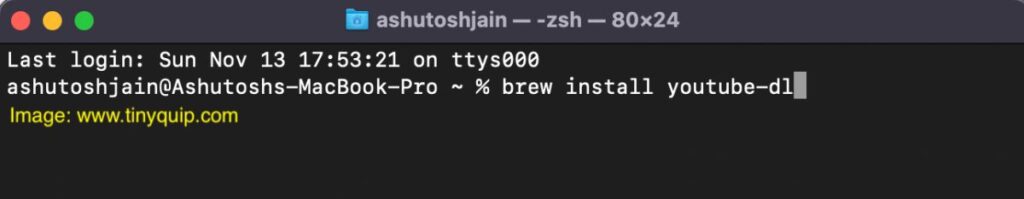 Install youtube-dl on Mac using homebrew