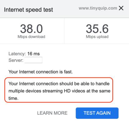 Run speed test