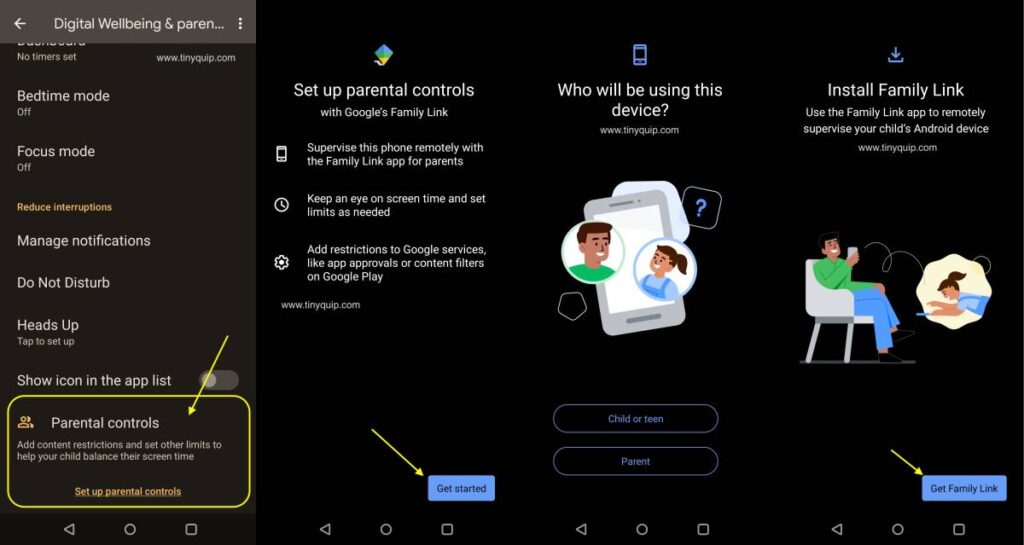 Parental control and digital wellbeing on Android