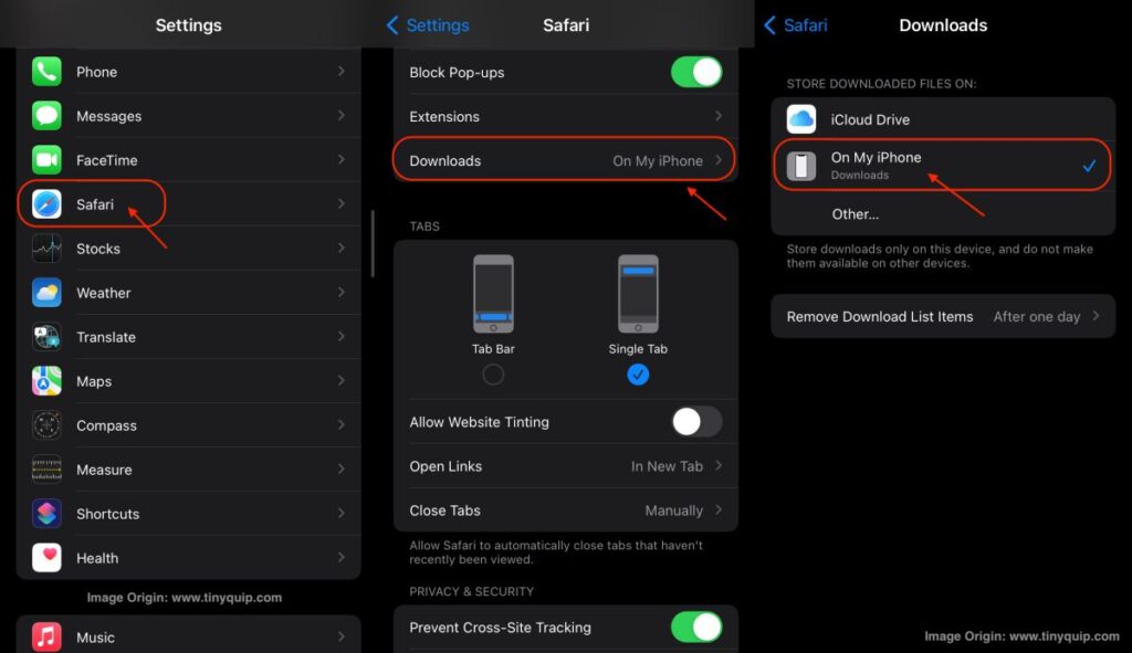 Remove Safari Downloads on iPhone from Mac