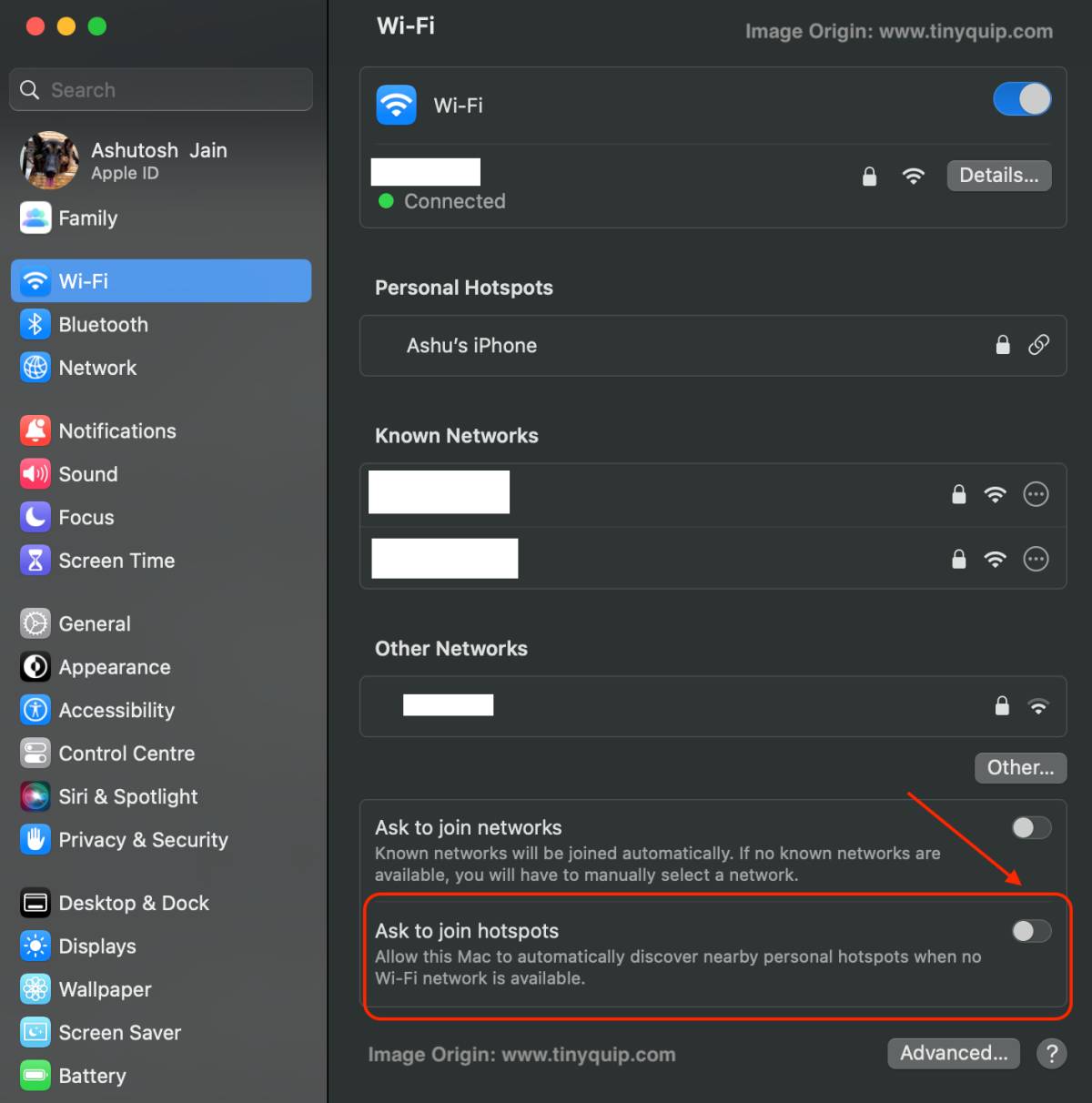 iPhone automatically connecting hotspot to Macbook