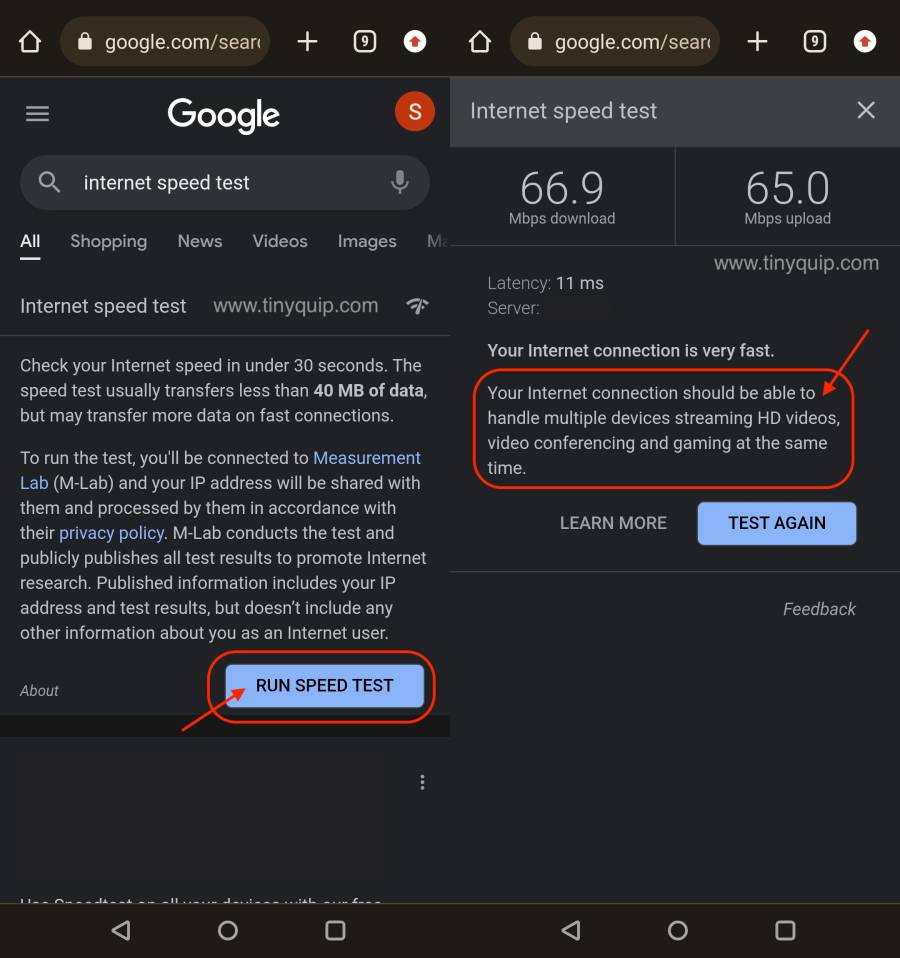 Check internet connection