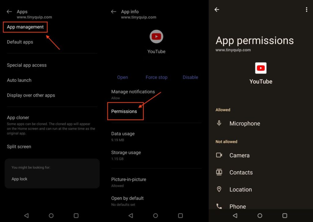 Change App Permissions for YouTube