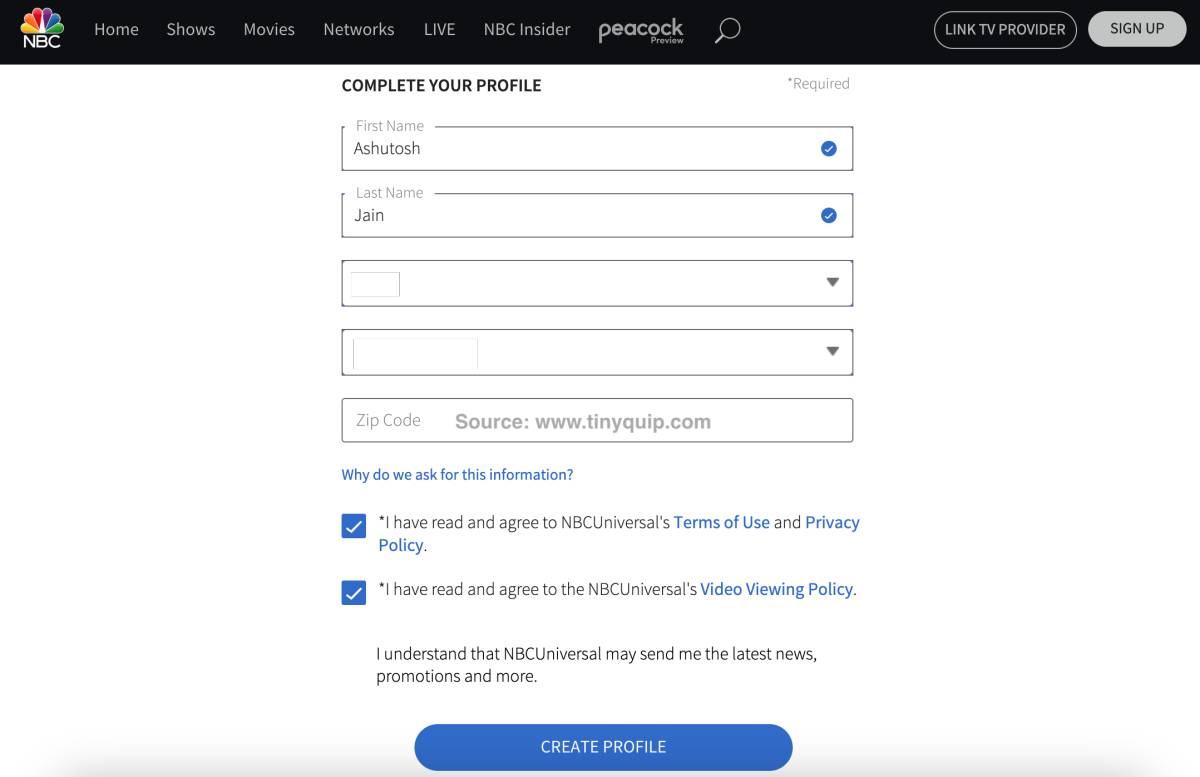 How to Create NBC Profile to Activate NBC Universe on USA Network