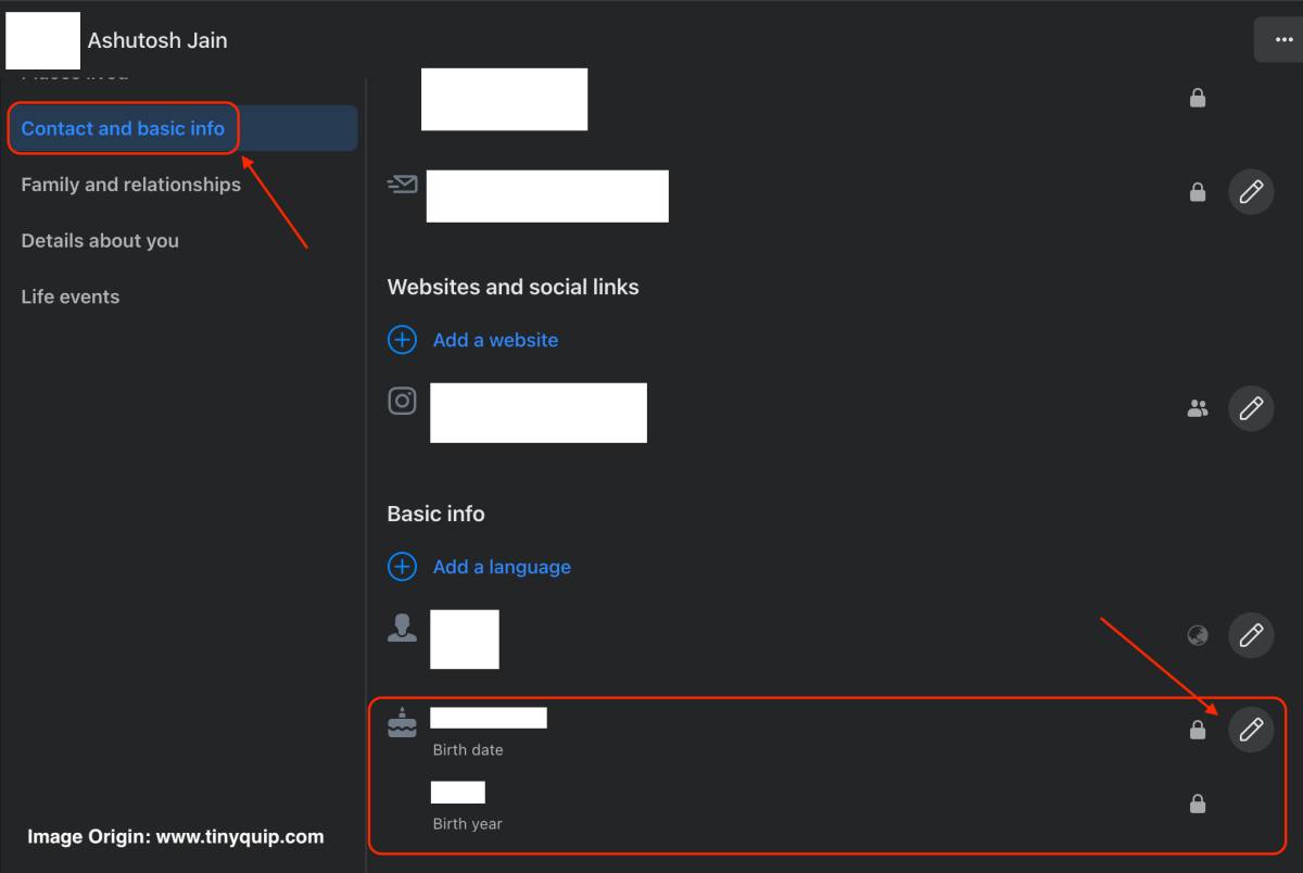 Disable Birthday information from Facebook Profile