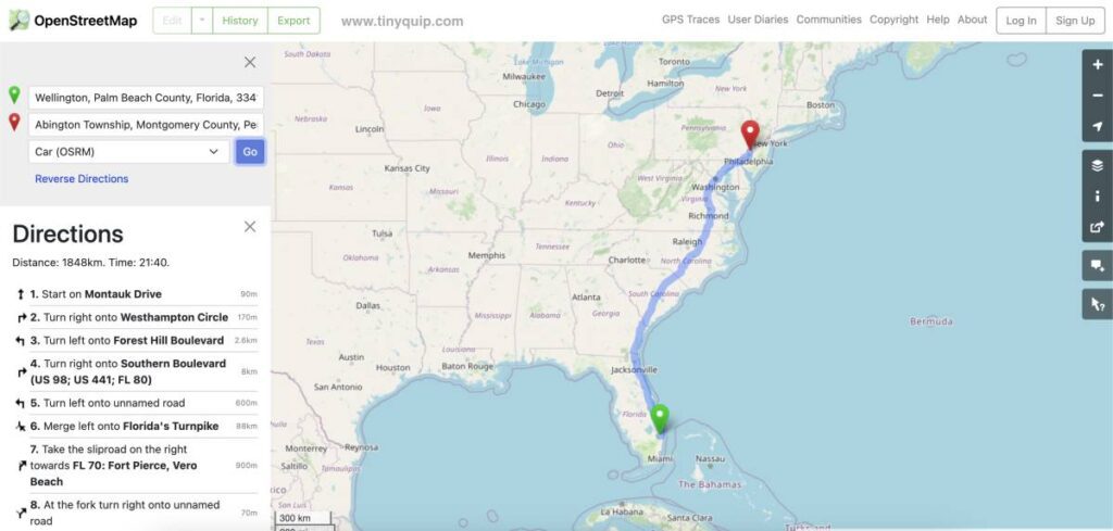 OpenStreetMap for Distance Measurement