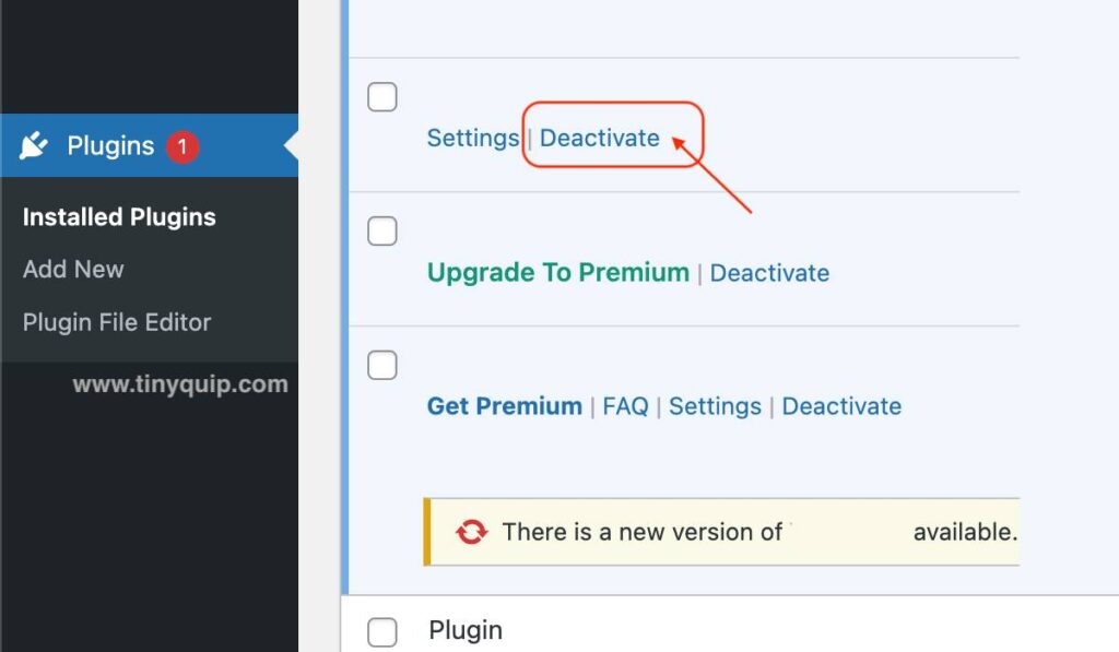 How to Deactivate Plugins on WordPress Website