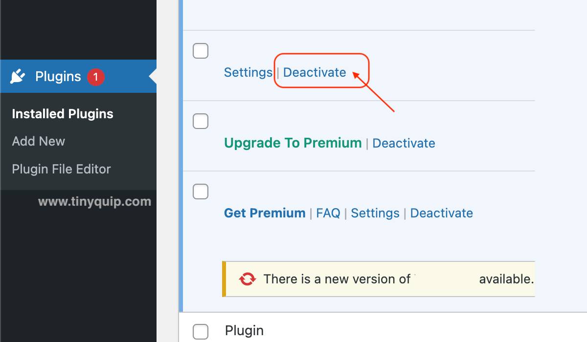 How to Deactivate Plugins on WordPress Website